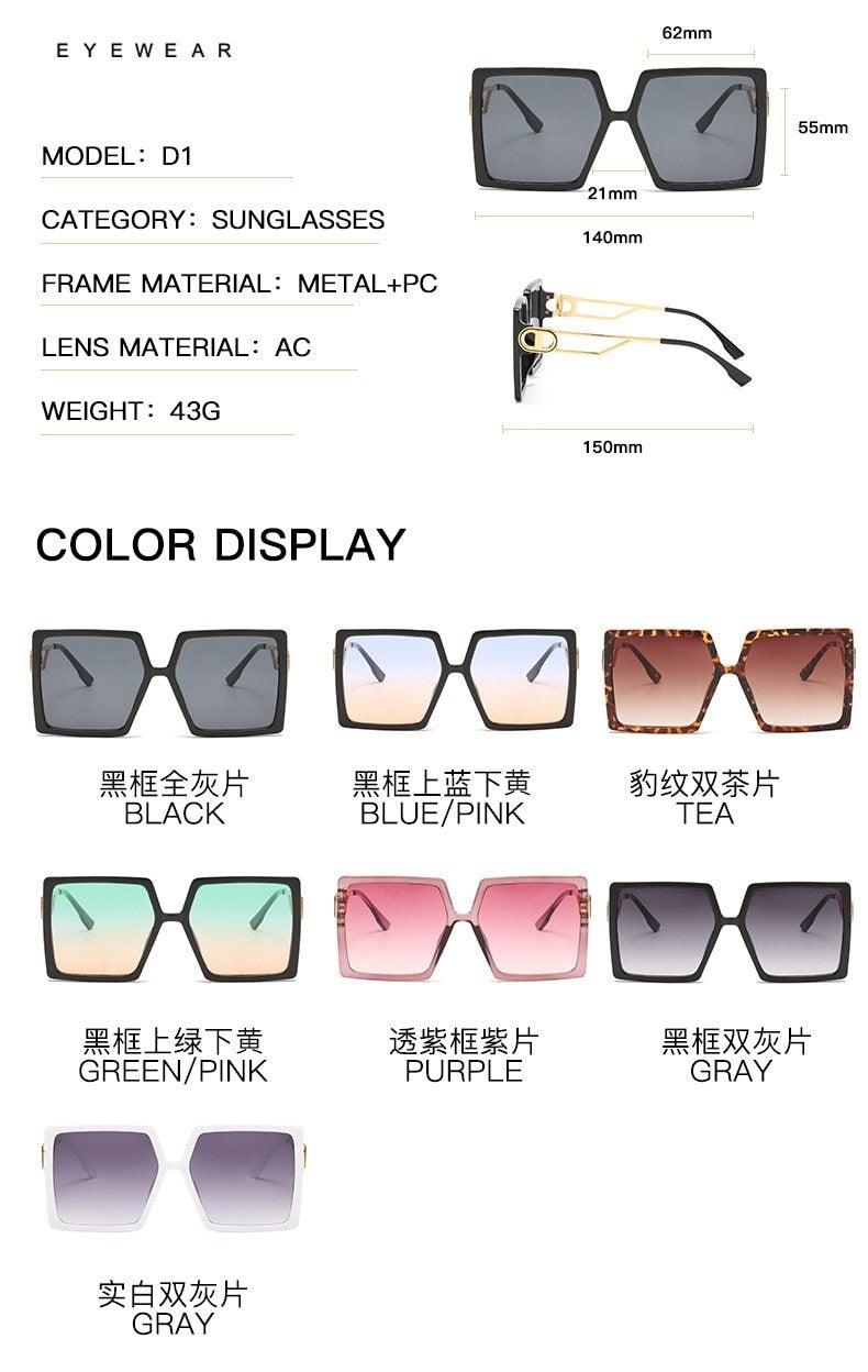 Oversized Flat Top Square Fashion Sunglasses for Women & Men