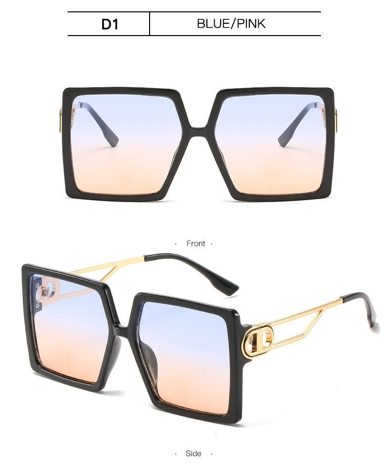 Oversized Flat Top Square Fashion Sunglasses for Women & Men