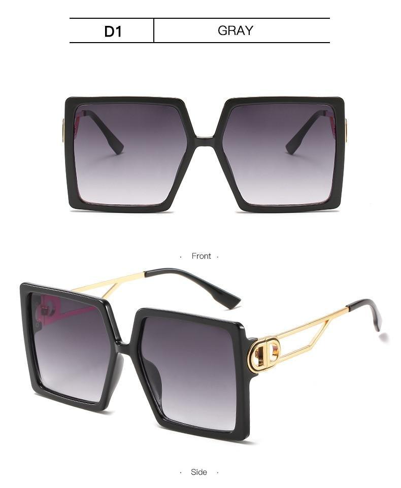 Oversized Flat Top Square Fashion Sunglasses for Women & Men