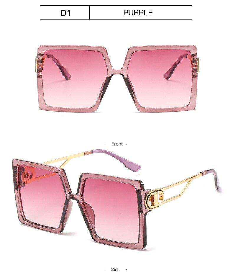 Oversized Flat Top Square Fashion Sunglasses for Women & Men