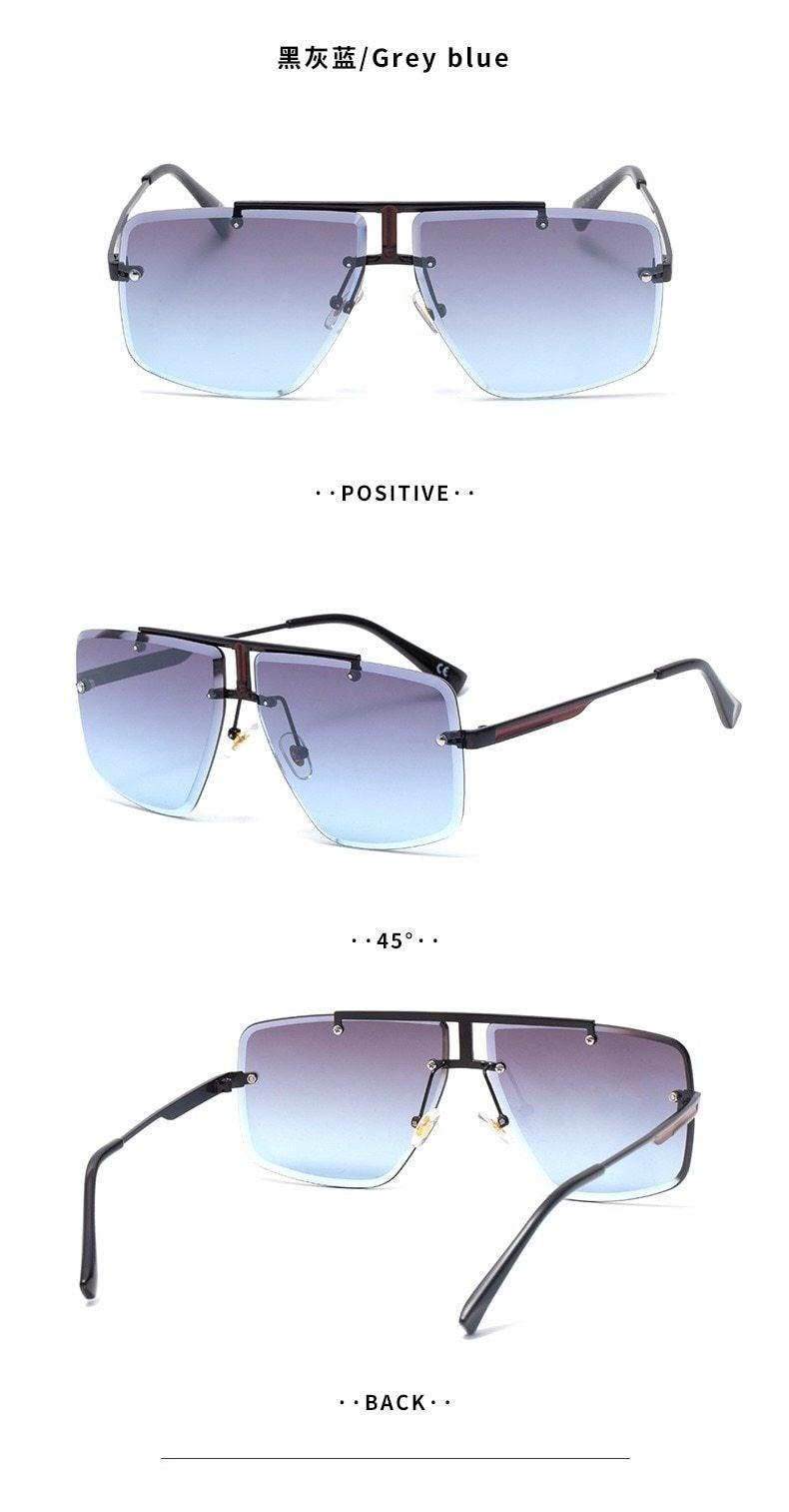 Oversized Frameless Square Gradient Sunglasses Street Style