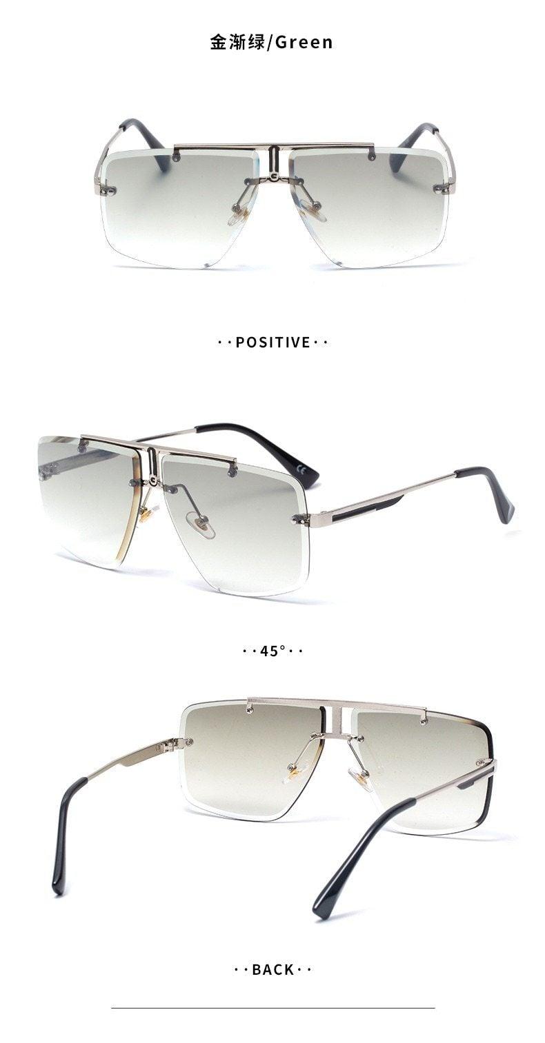 Oversized Frameless Square Gradient Sunglasses Street Style