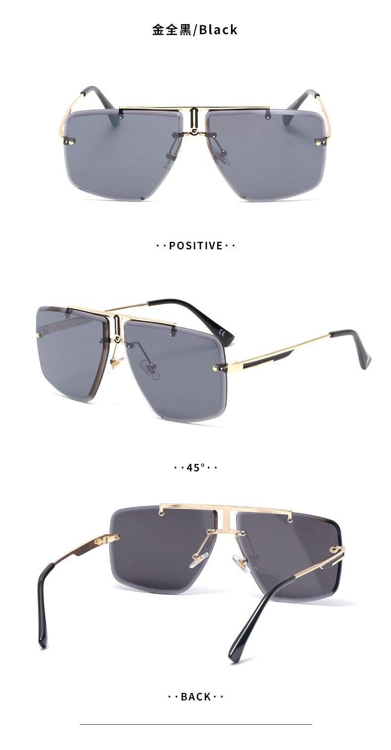 Oversized Frameless Square Gradient Sunglasses Street Style