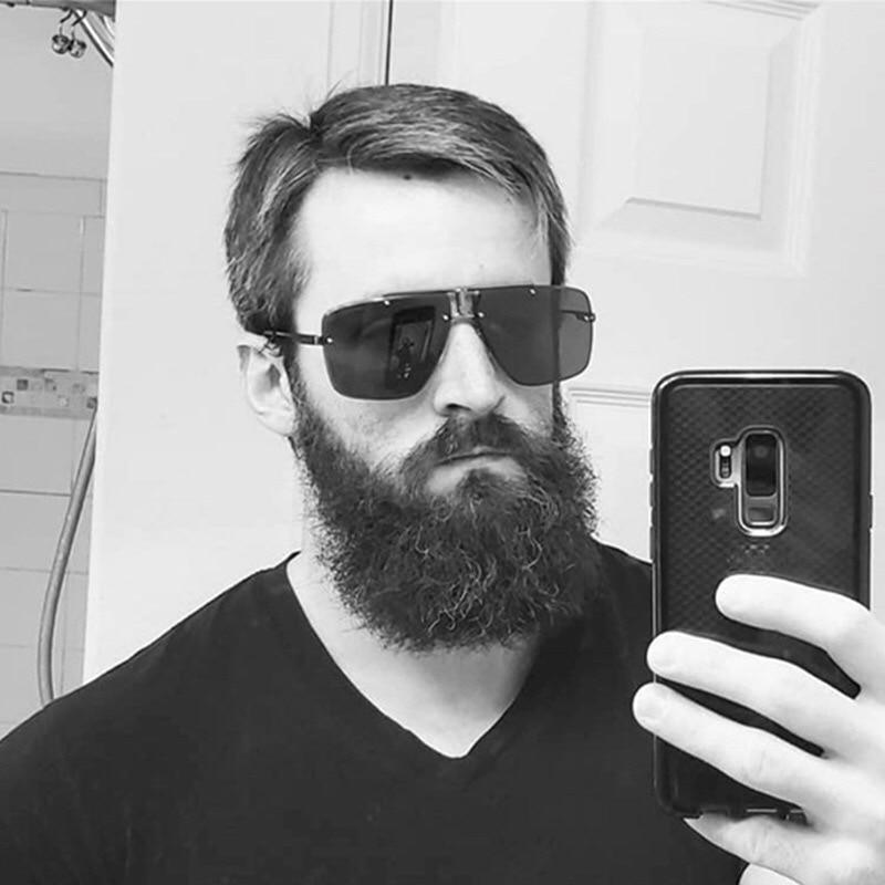 Oversized Frameless Square Gradient Sunglasses Street Style