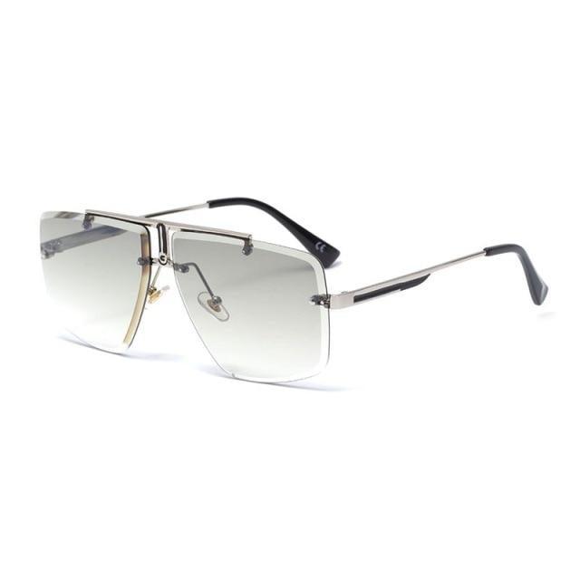 Oversized Frameless Square Gradient Sunglasses Street Style