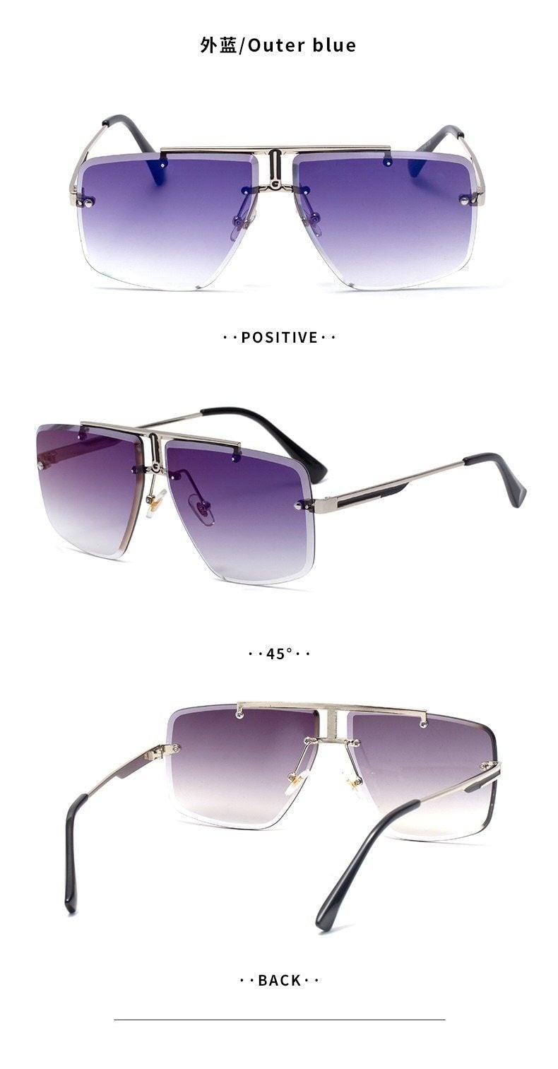 Oversized Frameless Square Gradient Sunglasses Street Style