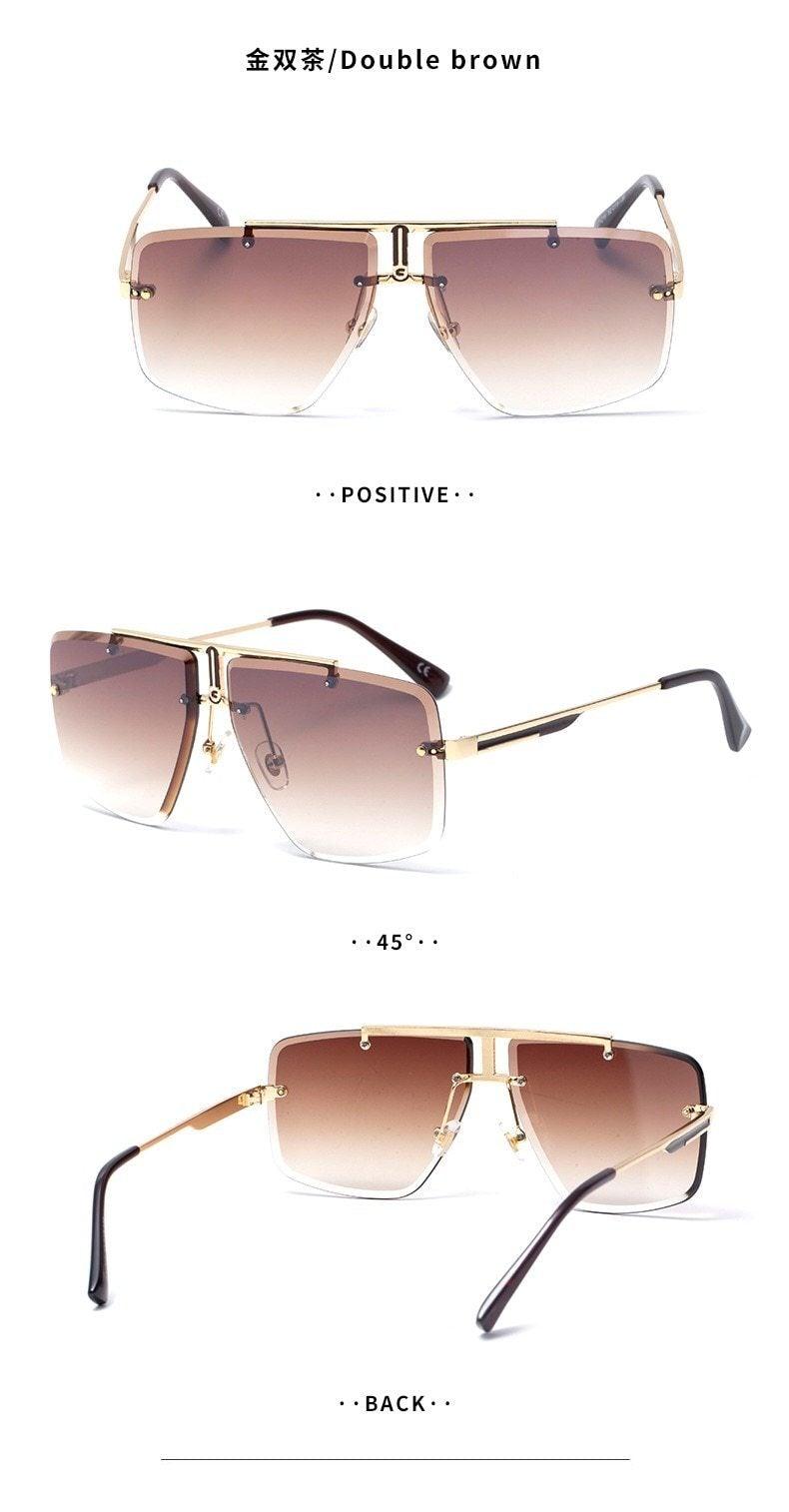 Oversized Frameless Square Gradient Sunglasses Street Style