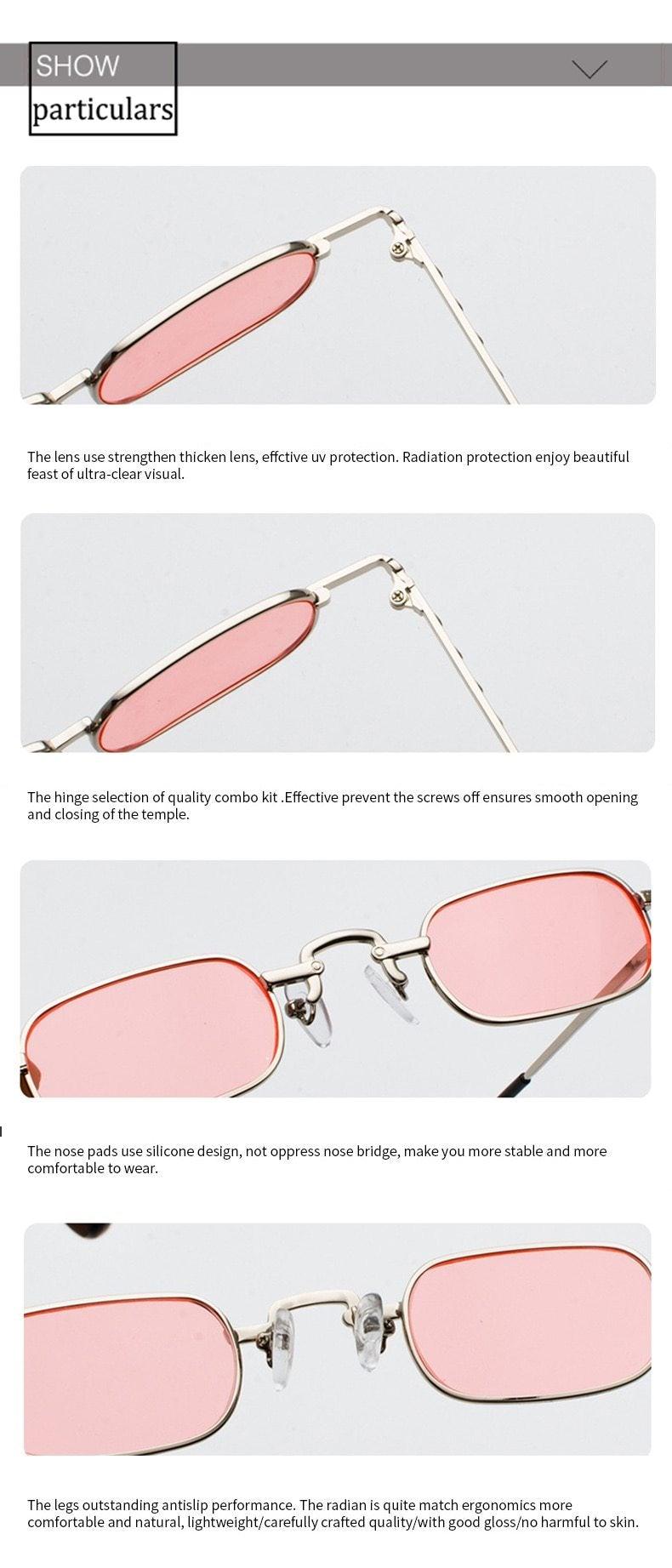 Unisex Minimalist Rimless Square Sunglasses for Streetwear