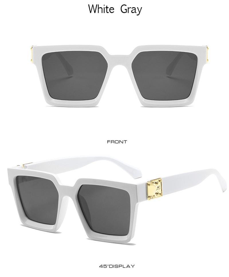 Oversized Square Sunglasses Retro Punk Hip Hop Metal Frame Shades