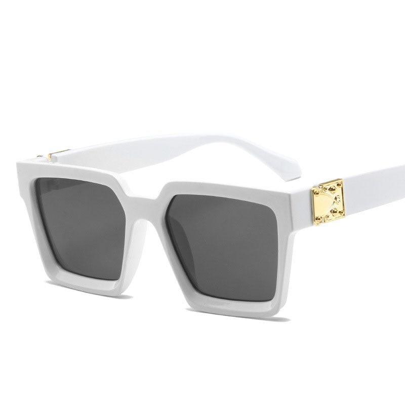 Oversized Square Sunglasses Retro Punk Hip Hop Metal Frame Shades