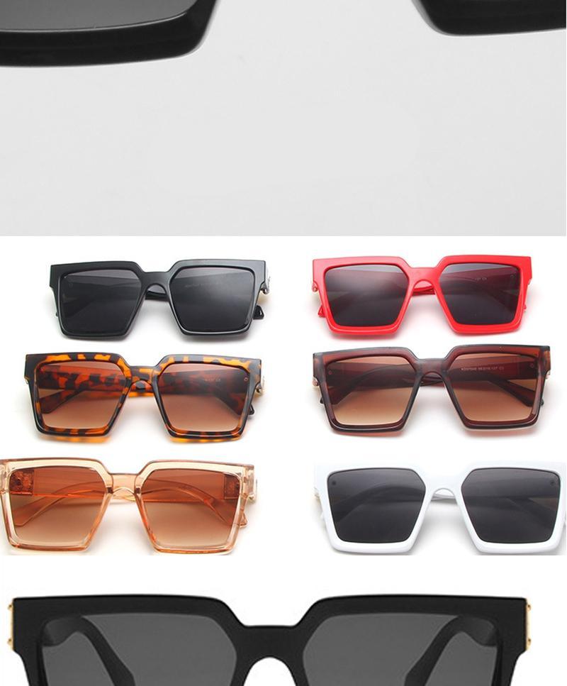 Oversized Square Sunglasses Retro Punk Hip Hop Metal Frame Shades