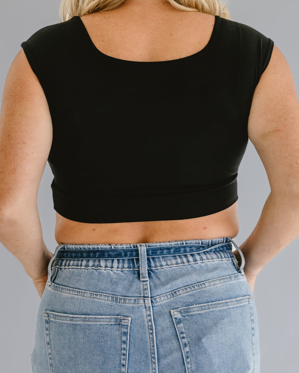 Women's Square Neck Cap Sleeve Layering Top - Image 6