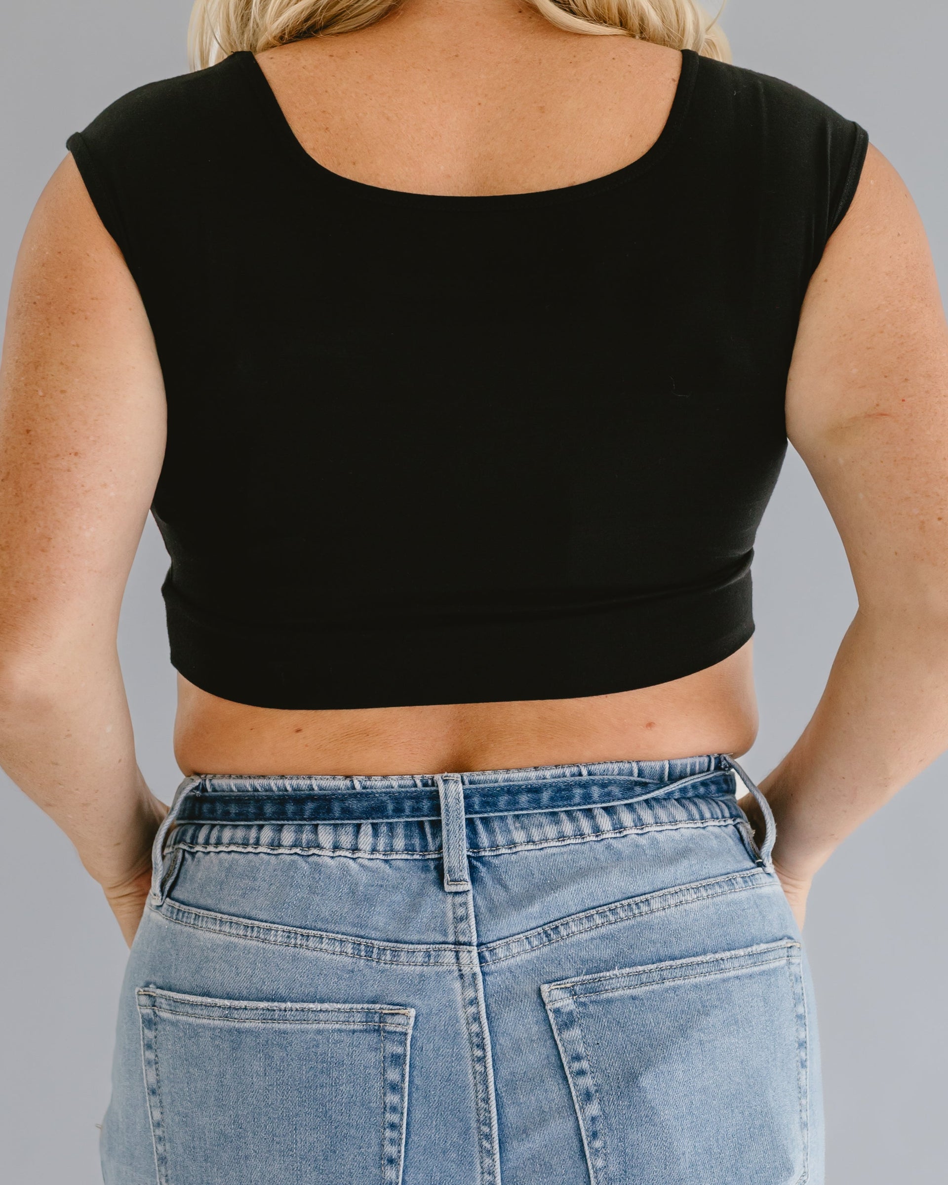 Women's Square Neck Cap Sleeve Layering Top - Image 6