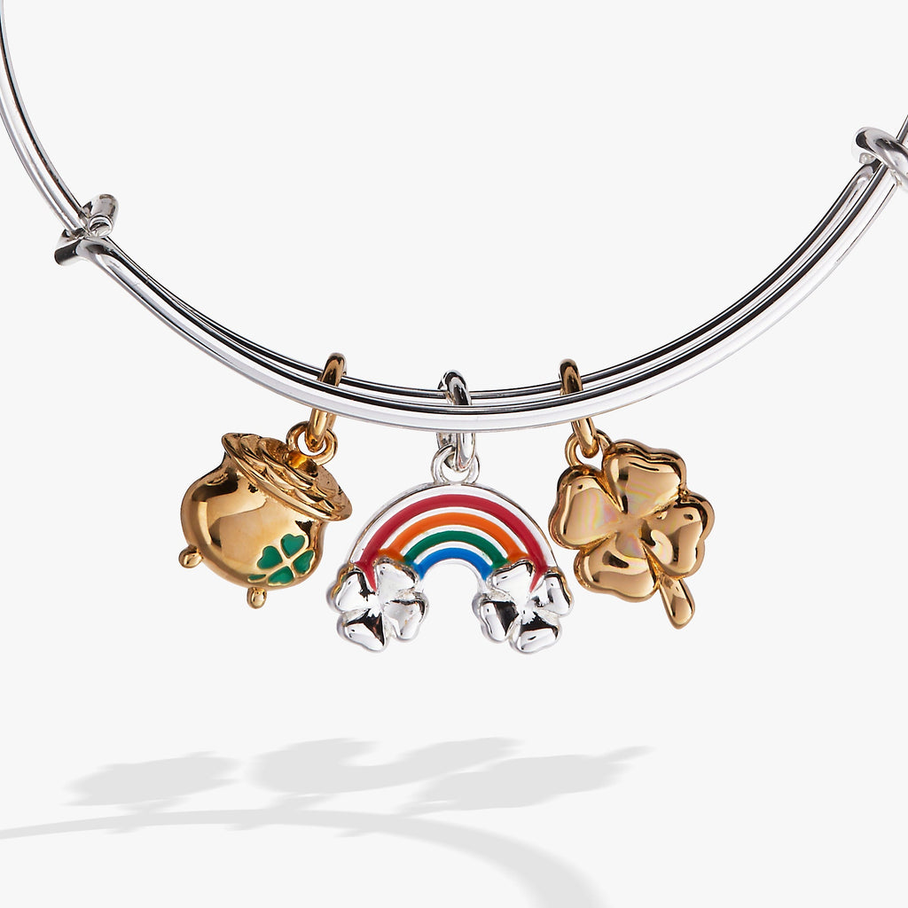 End of the Rainbow Multi-Charm Expandable Bangle Bracelet