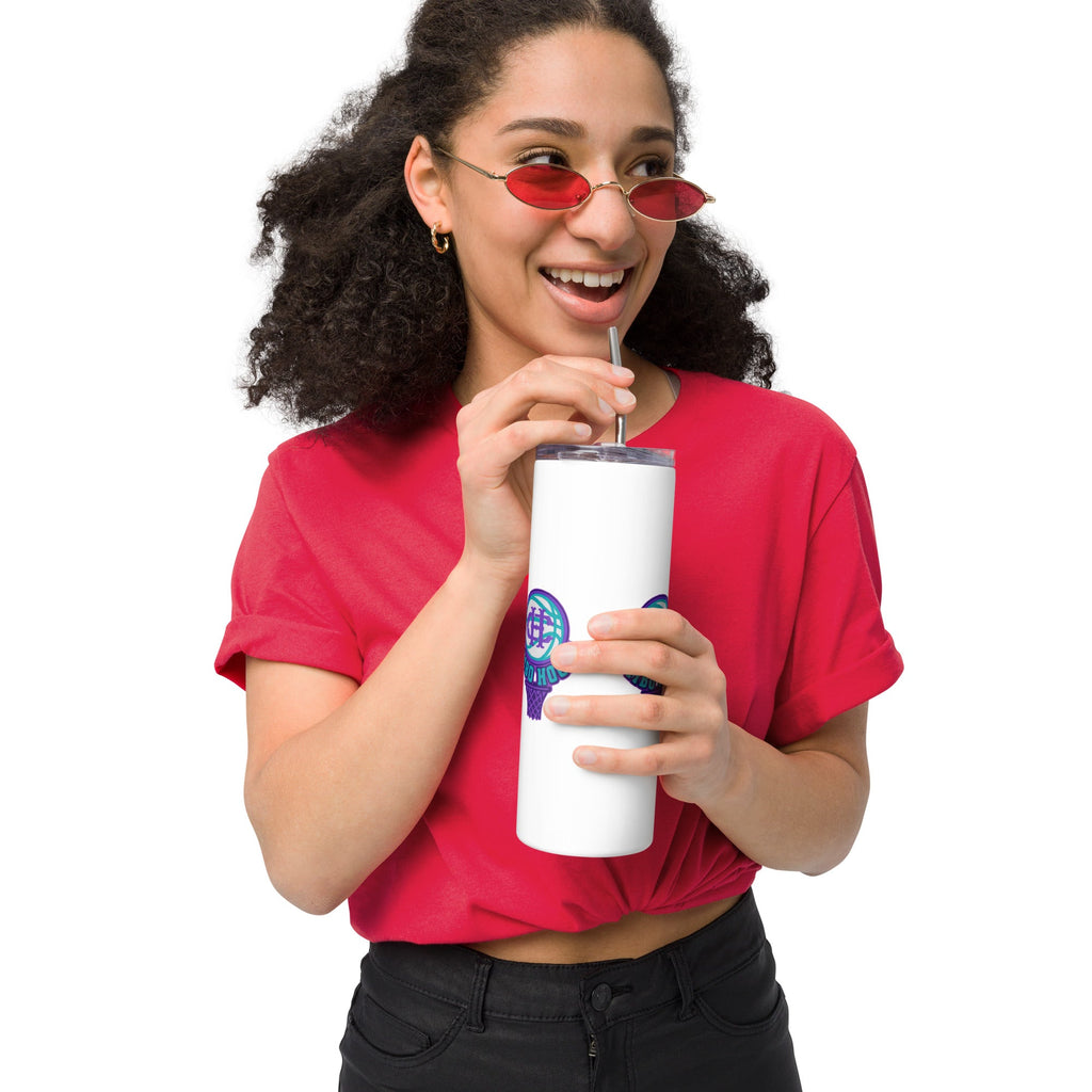 20 oz Stainless Steel Tumbler with Straw for Hot or Cold Drinks - Image 2