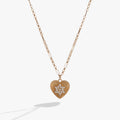 Heart-shaped Star of David pendant necklace with clear crystal accents