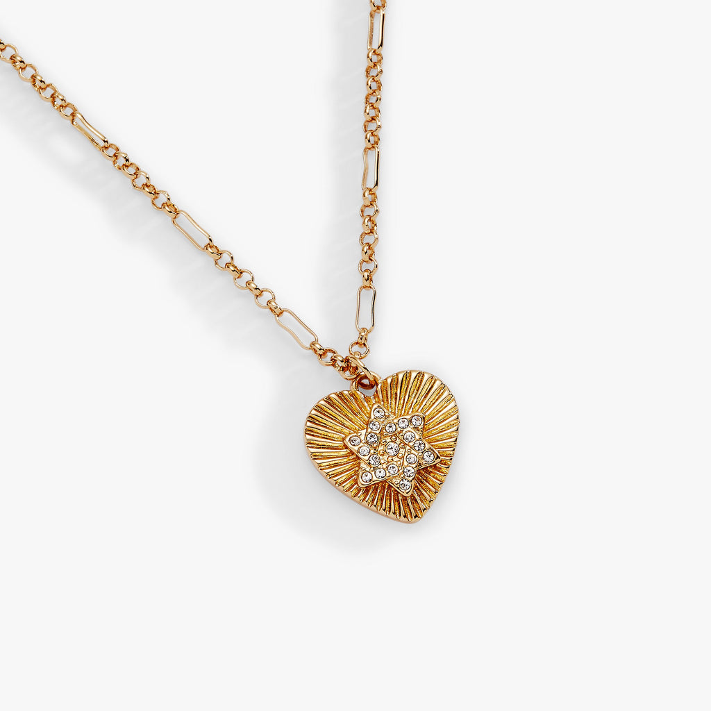 Faith and Family Star of David Heart Pendant Necklace