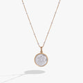 Gold toned Star of David pendant with Mother of Pearl and clear crystals on a delicate chain
