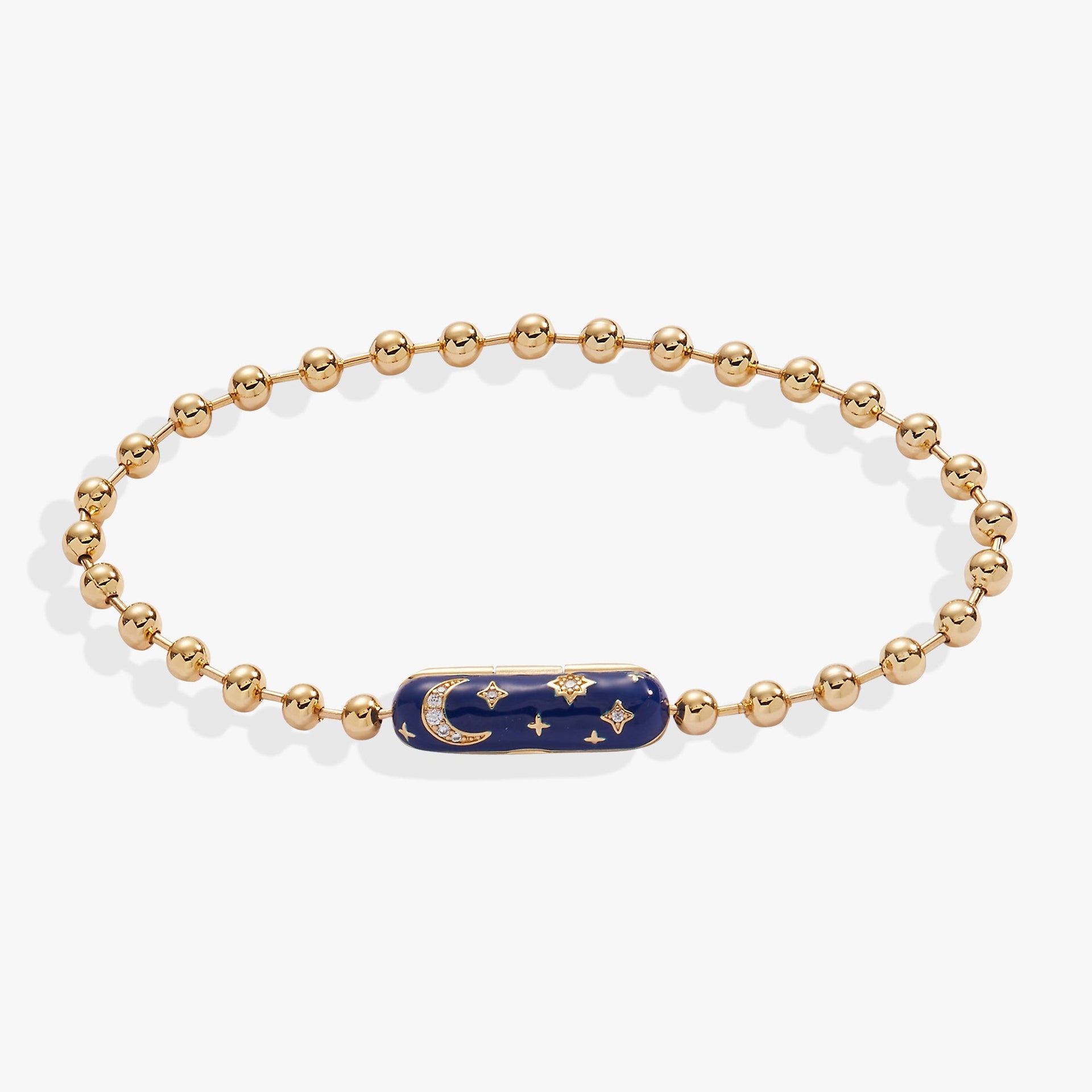 Starry Night Barrel Closure Bracelet in Gold and Navy-Blue