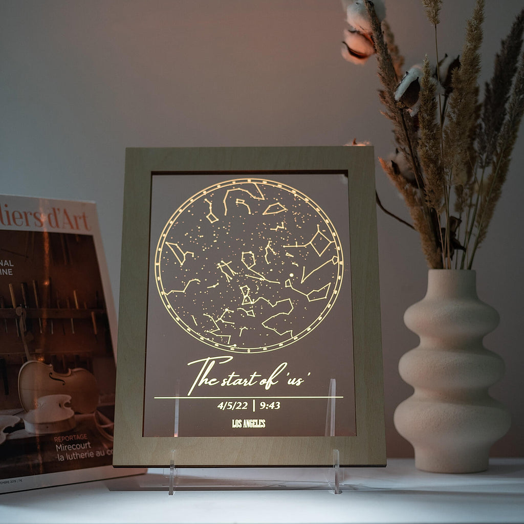 Star Light Frame - Personalized LED Celestial Map Decor 8x10