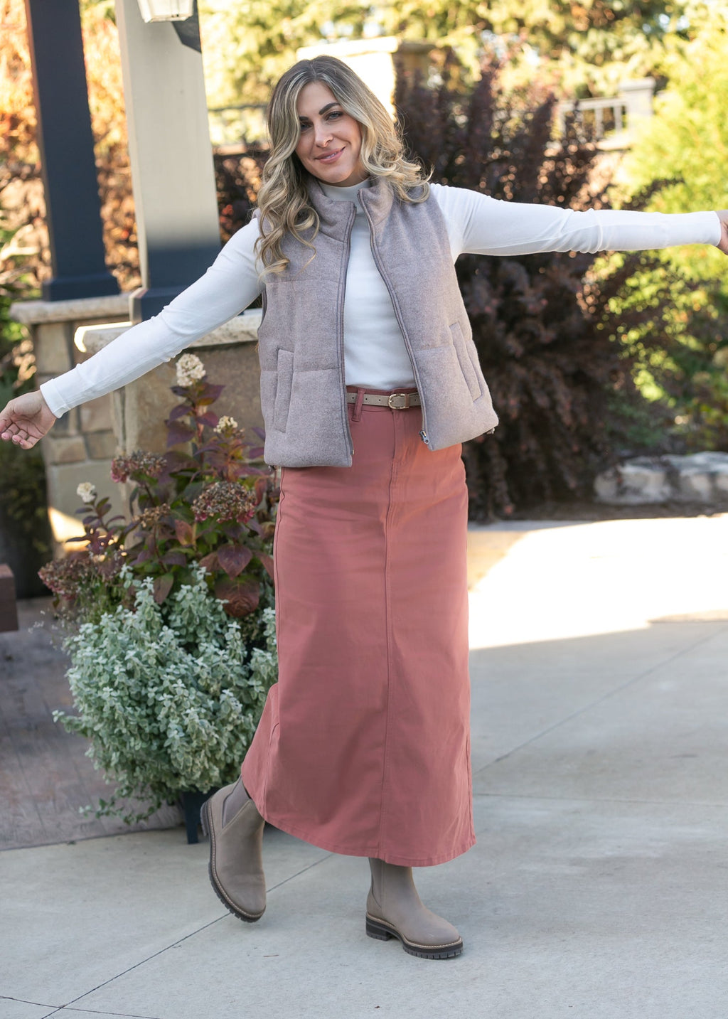 Stella Sienna Denim Maxi Skirt - High Rise A-Line