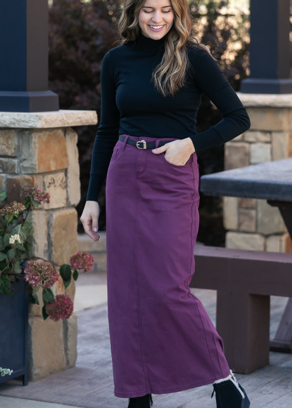Stella Orchid Denim Maxi Skirt - FINAL SALE