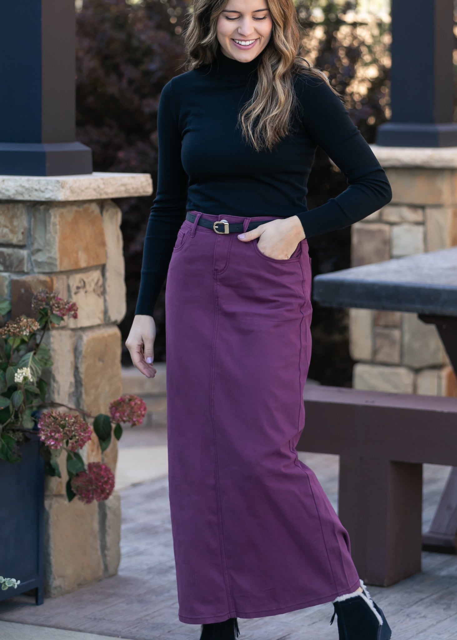 Stella Orchid Denim Maxi Skirt - FINAL SALE