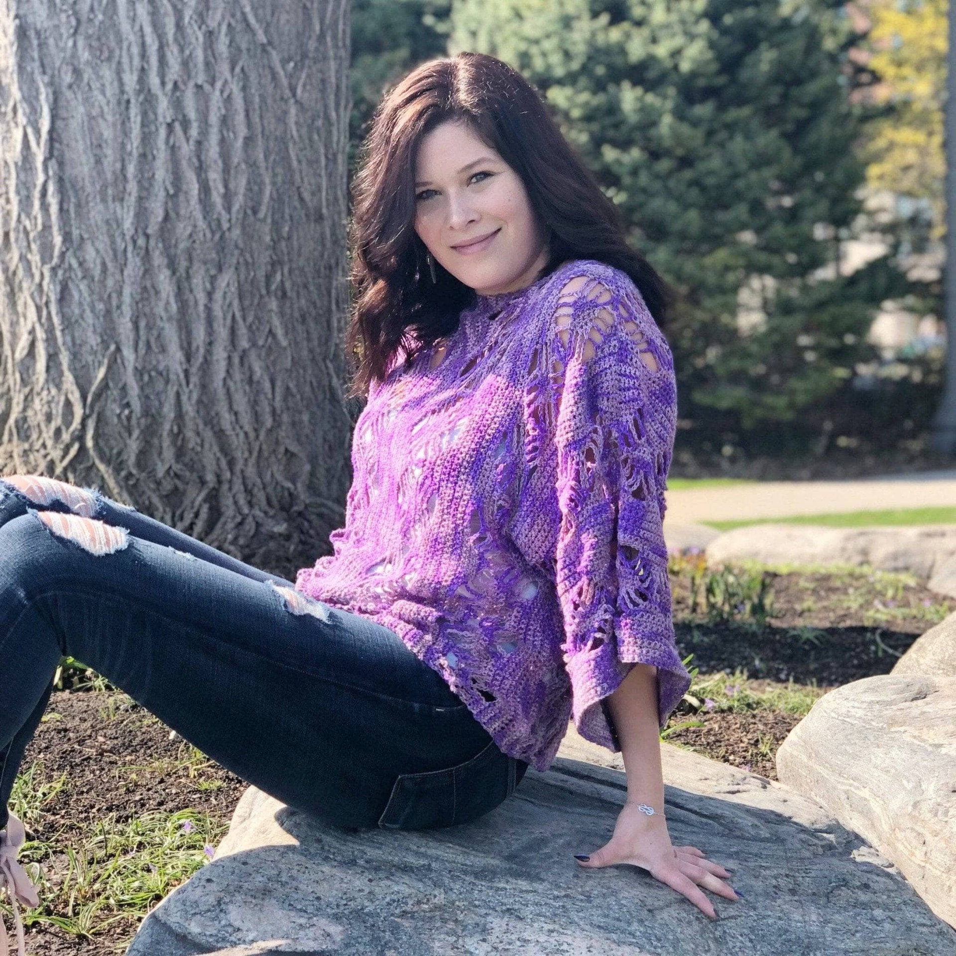 Stephanie's Web Tee Crochet Kit - Purple Lavender Summer Shirt