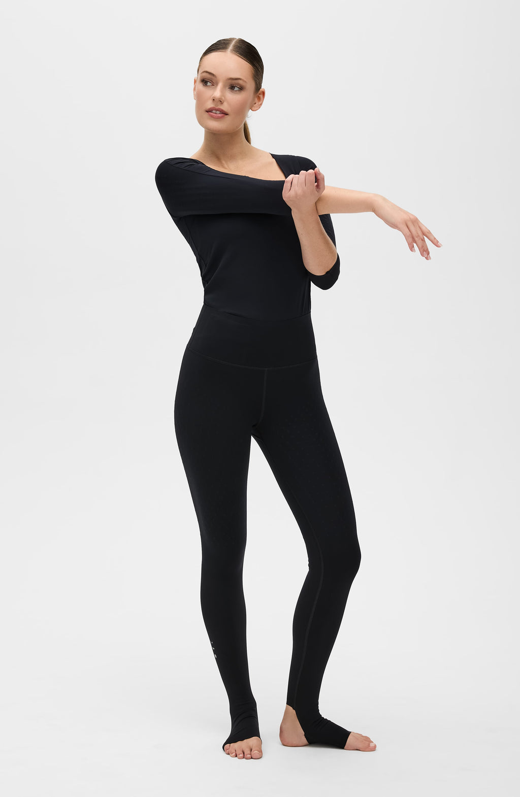 Lymphatic Stirrup Compression Leggings High Waisted Black