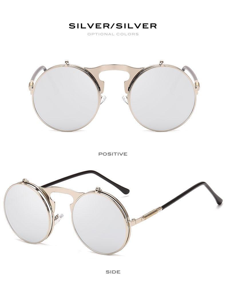 Steampunk Flip-Up Sunglasses with Alloy Frame for Unisex