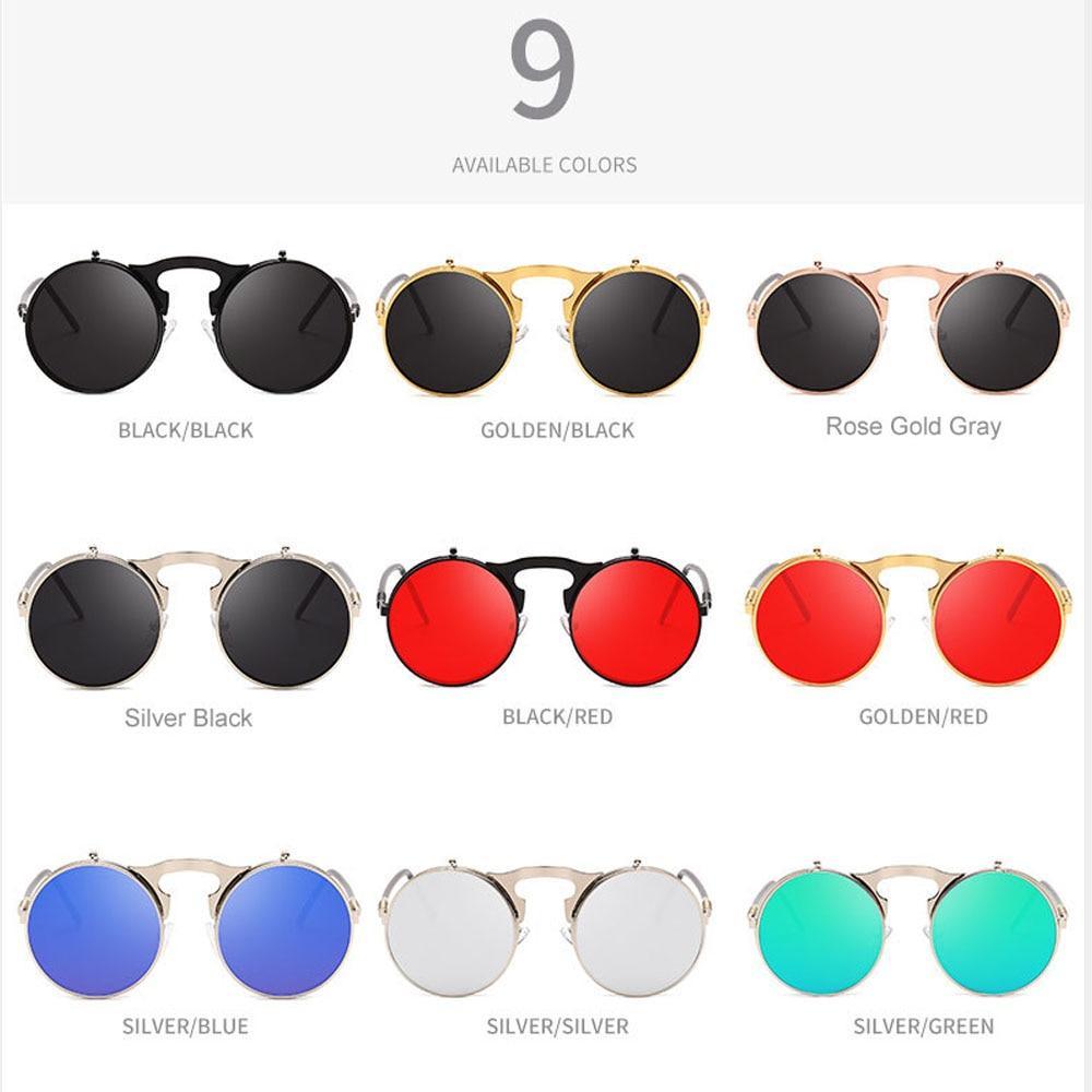 Steampunk Flip-Up Sunglasses with Alloy Frame for Unisex