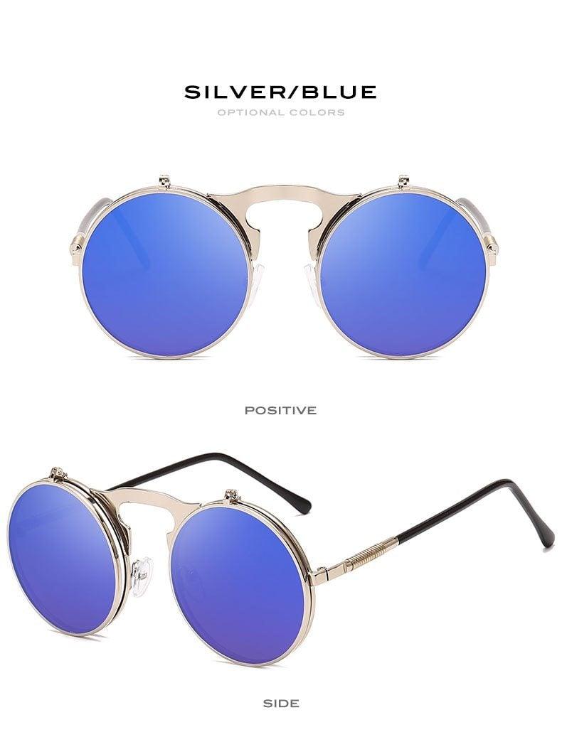 Steampunk Flip-Up Sunglasses with Alloy Frame for Unisex