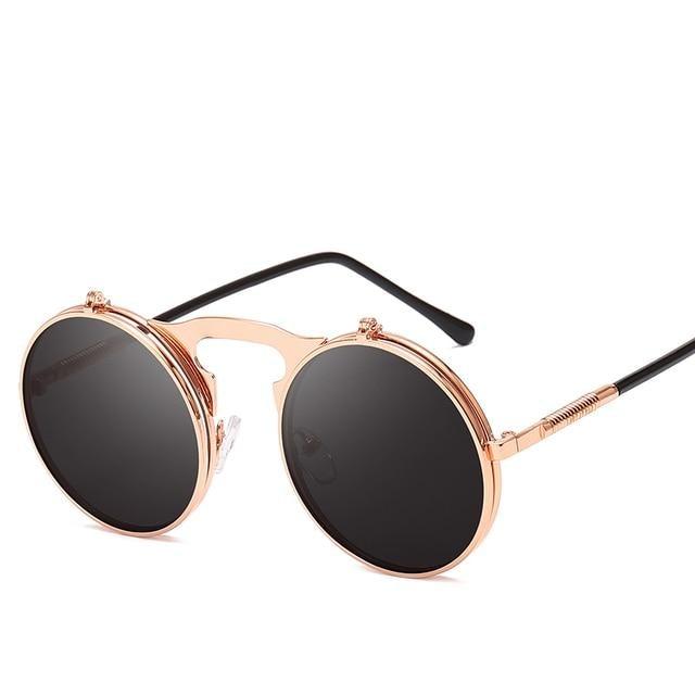Steampunk Flip-Up Sunglasses with Alloy Frame for Unisex