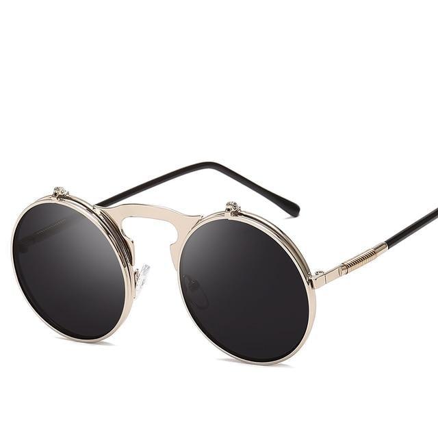 Steampunk Flip-Up Sunglasses with Alloy Frame for Unisex