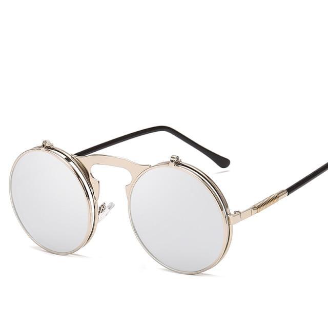 Steampunk Flip-Up Sunglasses with Alloy Frame for Unisex