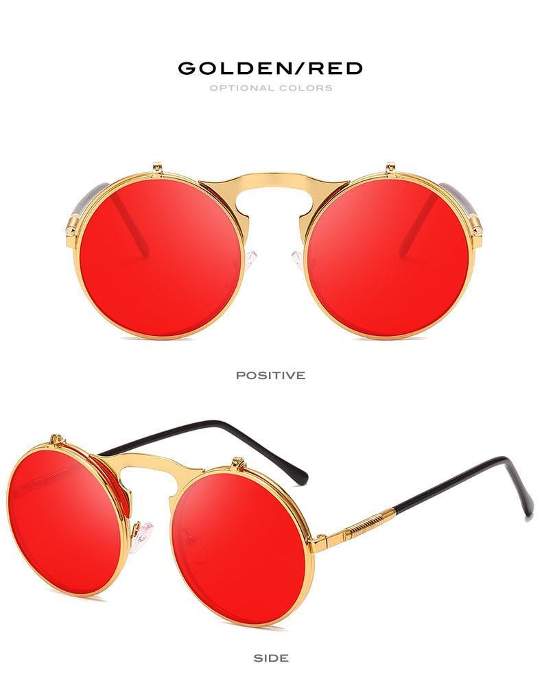 Steampunk Flip-Up Sunglasses with Alloy Frame for Unisex