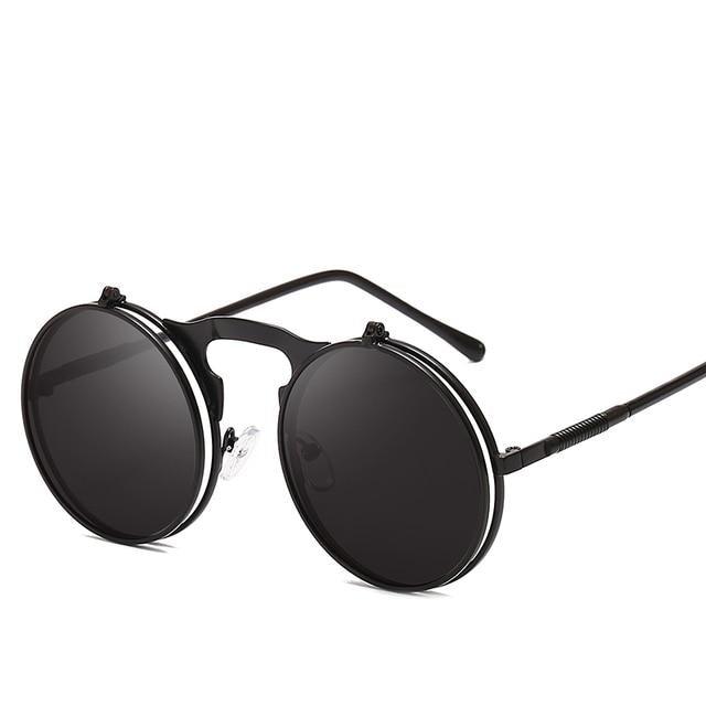 Steampunk Flip-Up Sunglasses with Alloy Frame for Unisex