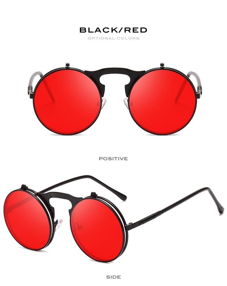 Steampunk Flip-Up Sunglasses with Alloy Frame for Unisex