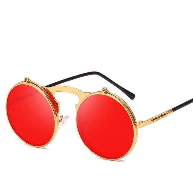 Steampunk Flip-Up Sunglasses with Alloy Frame for Unisex