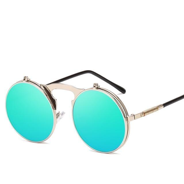 Steampunk Flip-Up Sunglasses with Alloy Frame for Unisex