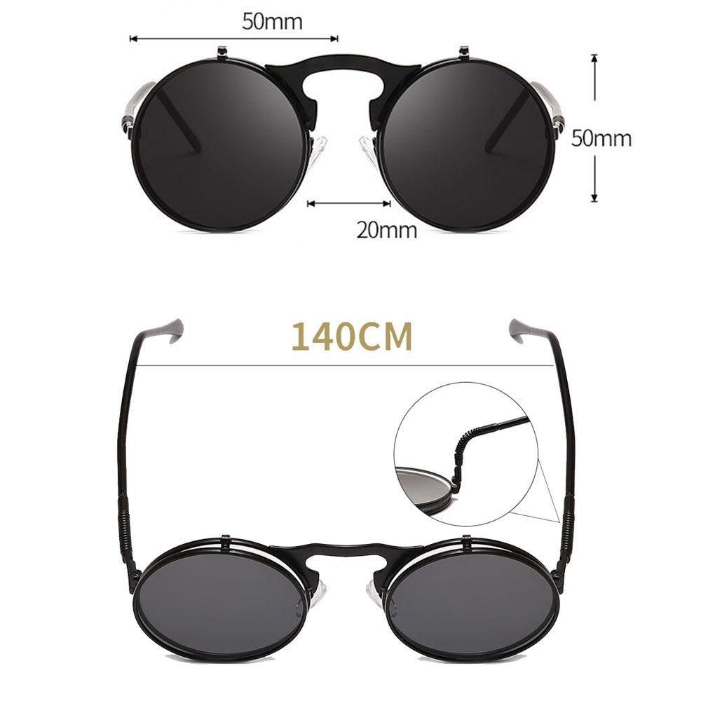Steampunk Flip-Up Sunglasses with Alloy Frame for Unisex