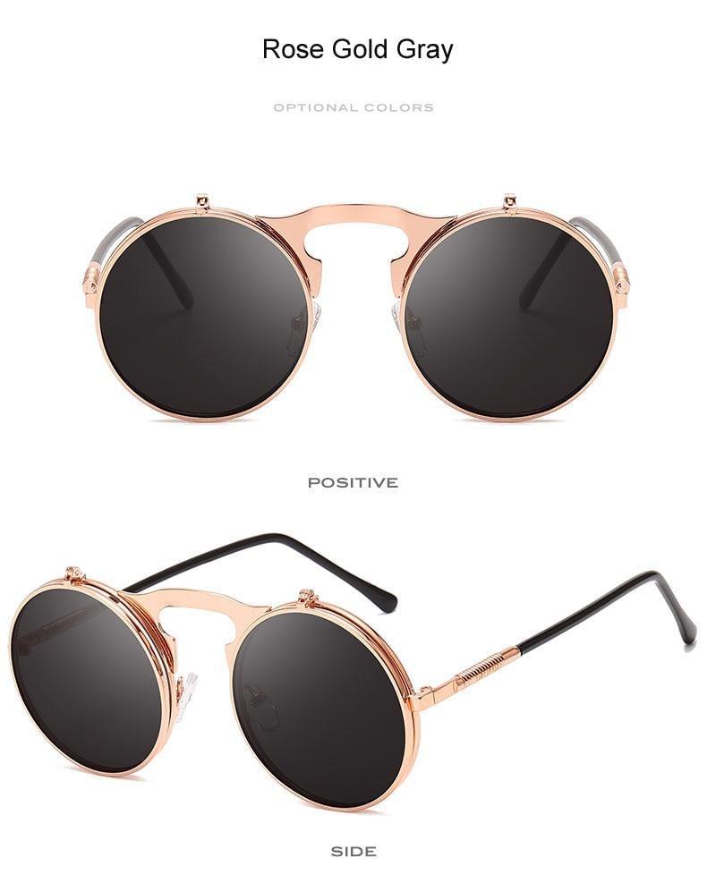 Steampunk Flip-Up Sunglasses with Alloy Frame for Unisex