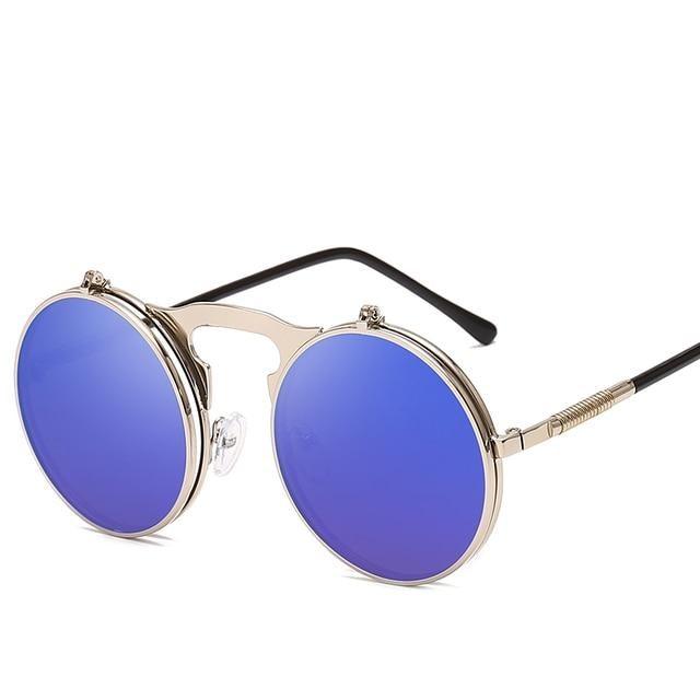 Steampunk Flip-Up Sunglasses with Alloy Frame for Unisex