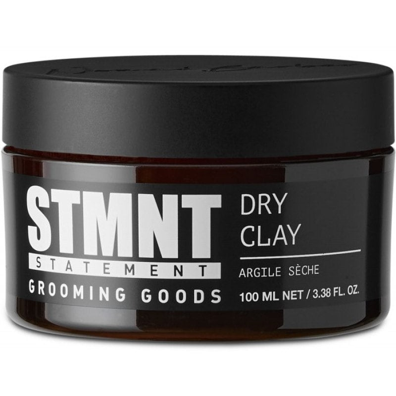 STMNT Dry Clay 3.38 oz jar for men's hair styling with extra matte finish