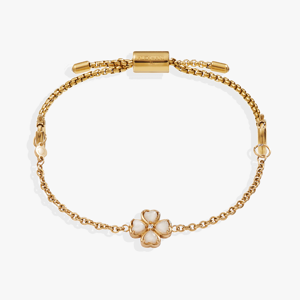 Four-Leaf Clover Stranded™ Bracelet Set with White Jade