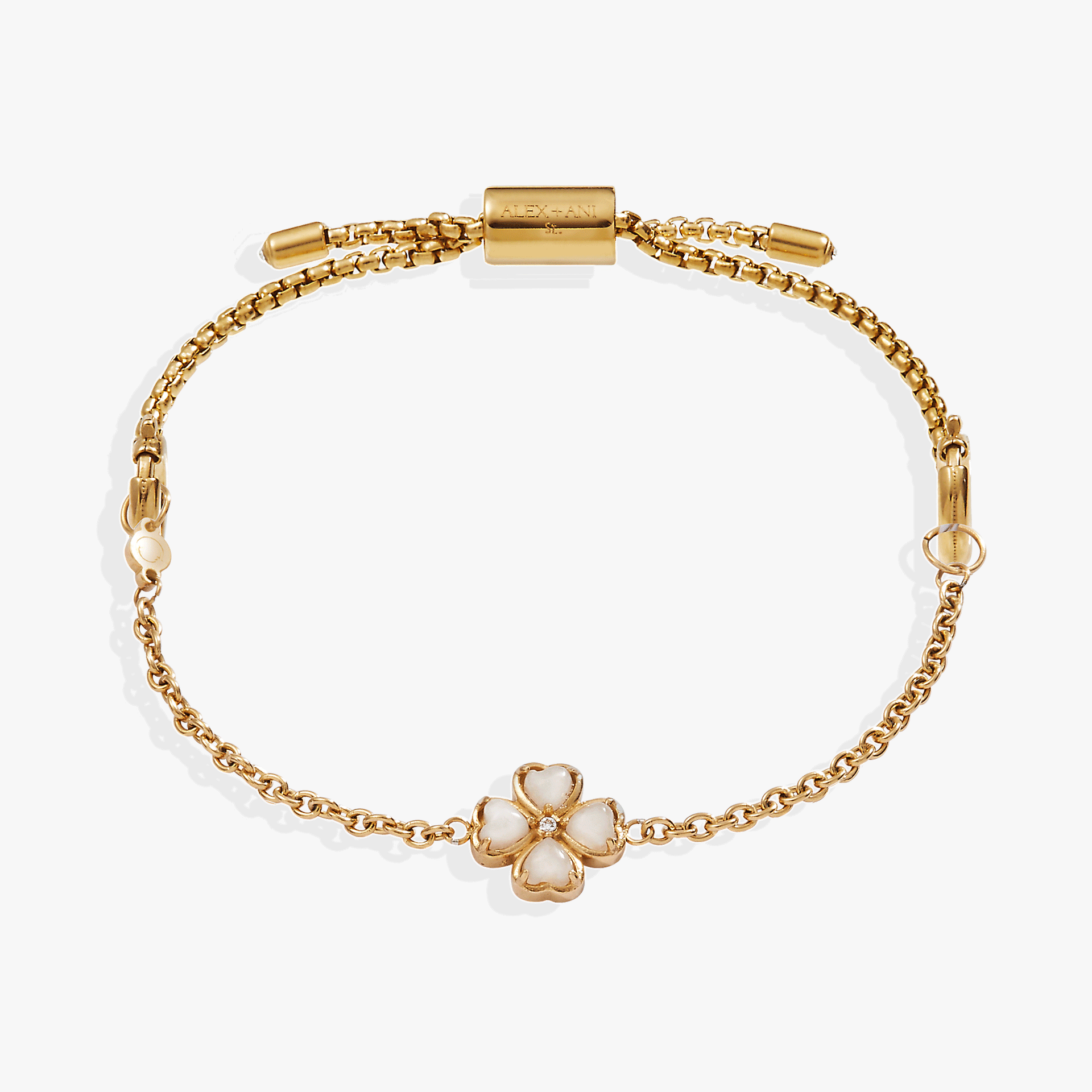 Four-Leaf Clover Stranded™ Bracelet Set with White Jade
