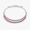 Ruby Luster Stranded Bracelet set with diamond-shaped garnet and rhodolite colored cubic zirconia crystals