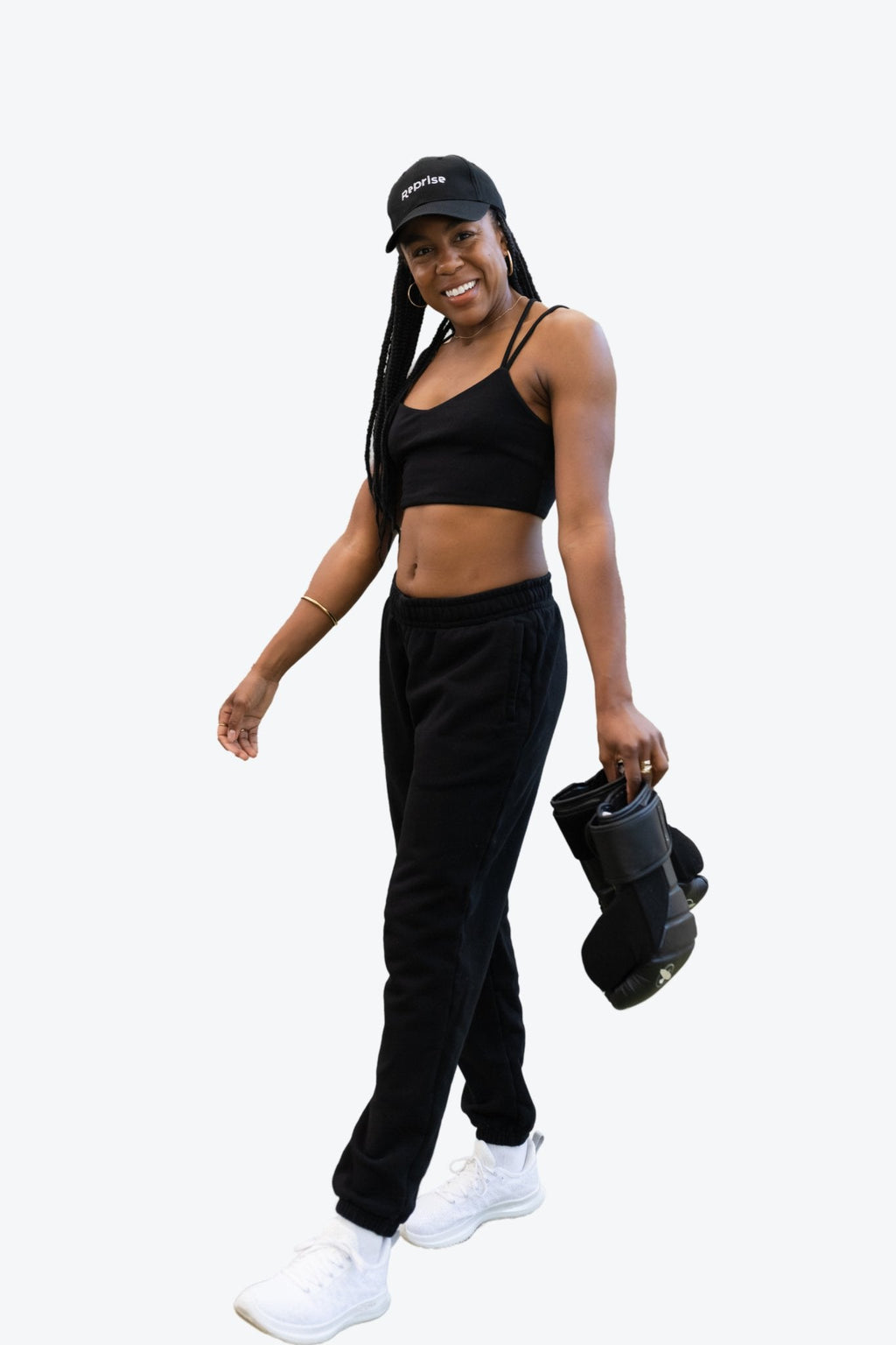 Stratos Black Sports Bra With Supportive Crossback Straps