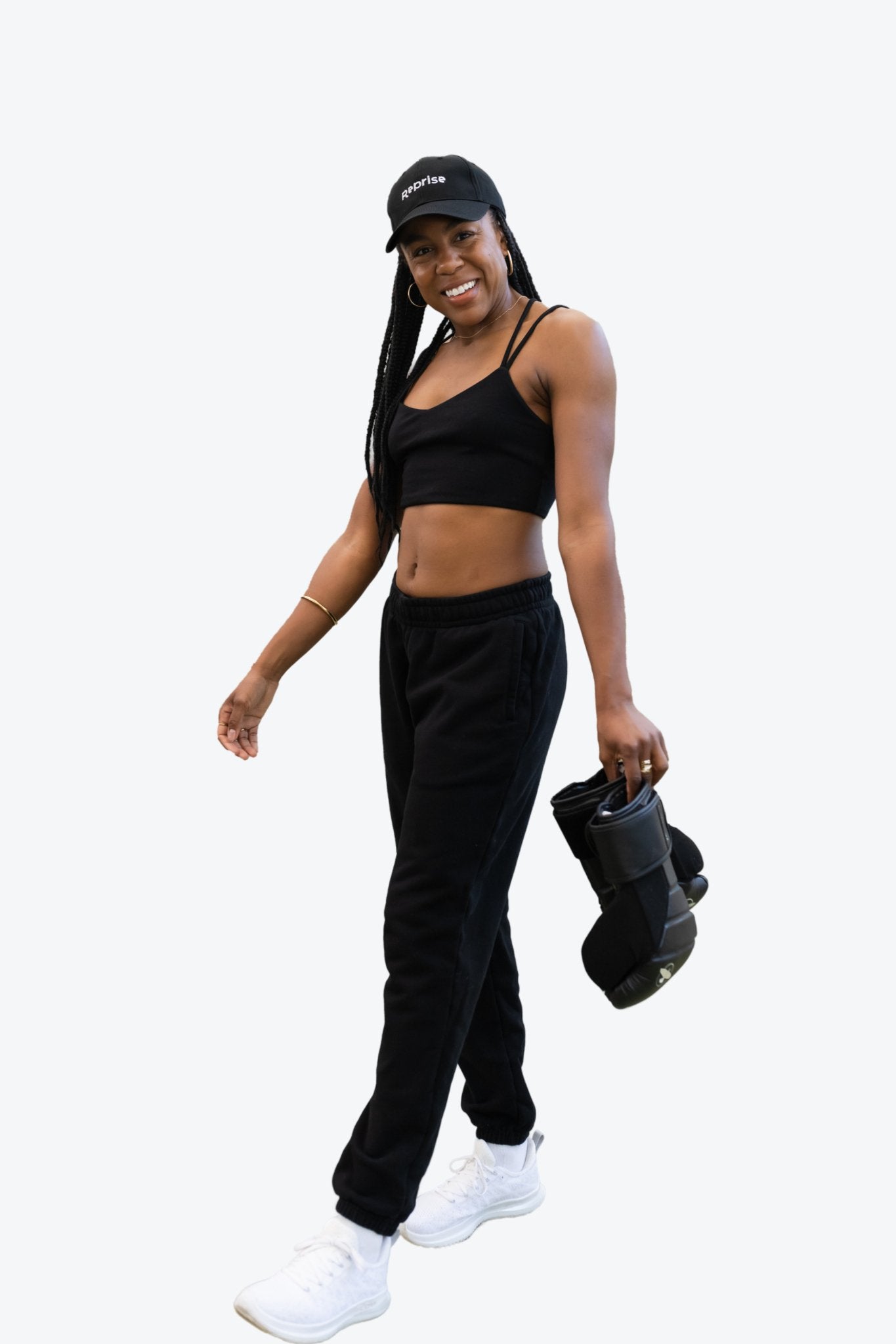 Stratos Black Sports Bra With Supportive Crossback Straps