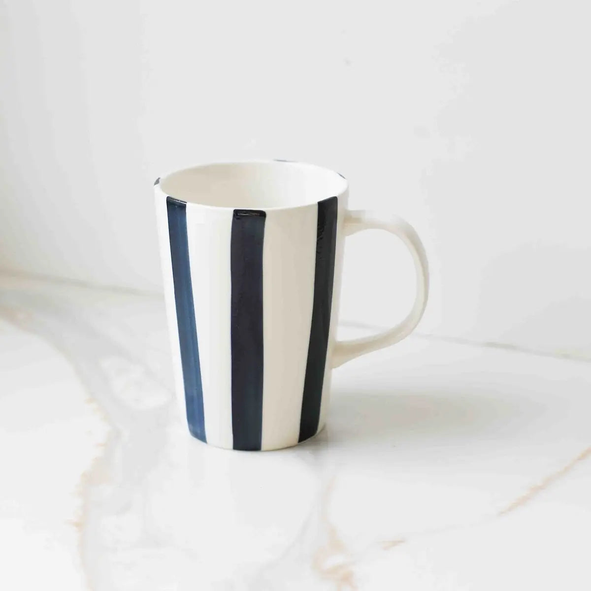 Hand-Painted Striped Ceramic Cup